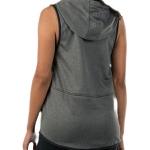 NWOT, Under Armor Zip up workout warm up hooded vest, grey, Sm